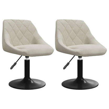 Swivel Dining Chairs 2 pcs Cream Velvet