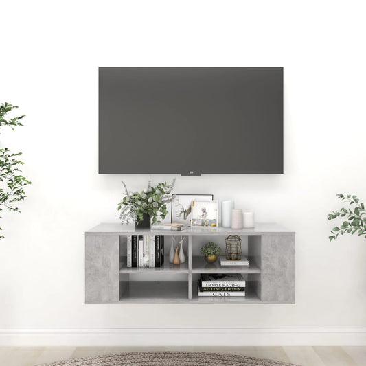 TV Cabinet | Concrete Grey | Engineered wood | 102 cm