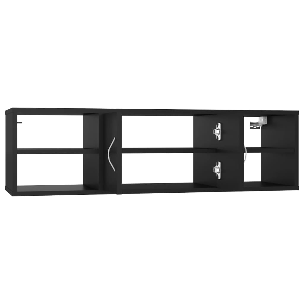 Wall Shelf Black 102x30x29 cm Engineered Wood