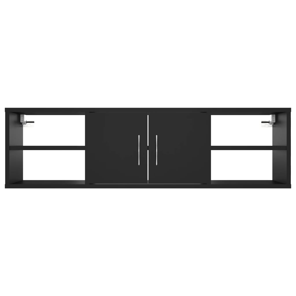 Wall Shelf Black 102x30x29 cm Engineered Wood