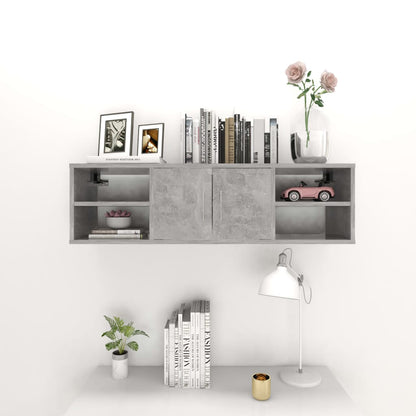 Wall Shelf Concrete Grey 102x30x29 cm Engineered Wood