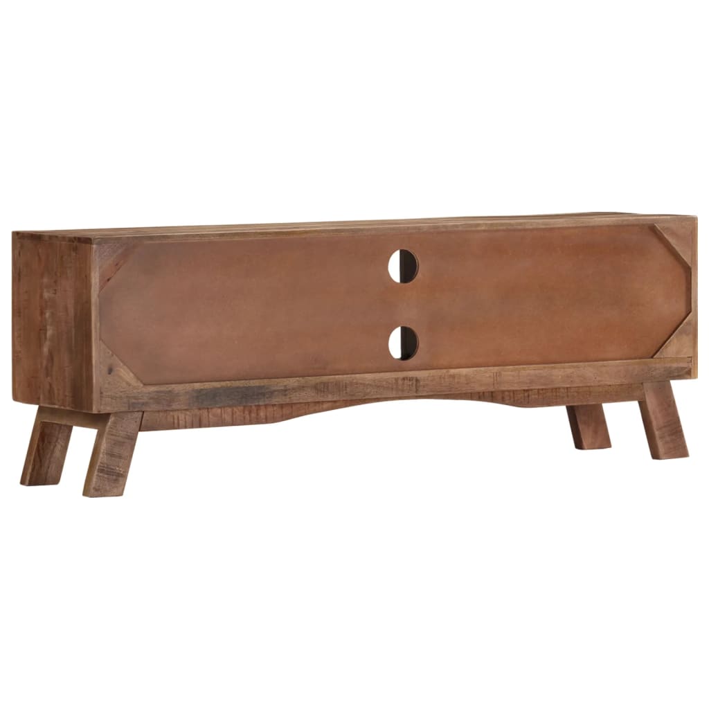 TV Cabinet Grey Rough mango wood, MDF Medium Storage TV Cabinet