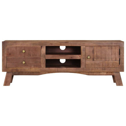 TV Cabinet Grey Rough mango wood, MDF Medium Storage TV Cabinet