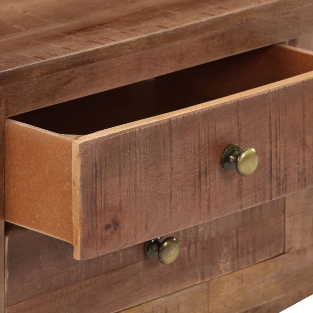 TV Cabinet Grey Rough mango wood, MDF Medium Storage TV Cabinet