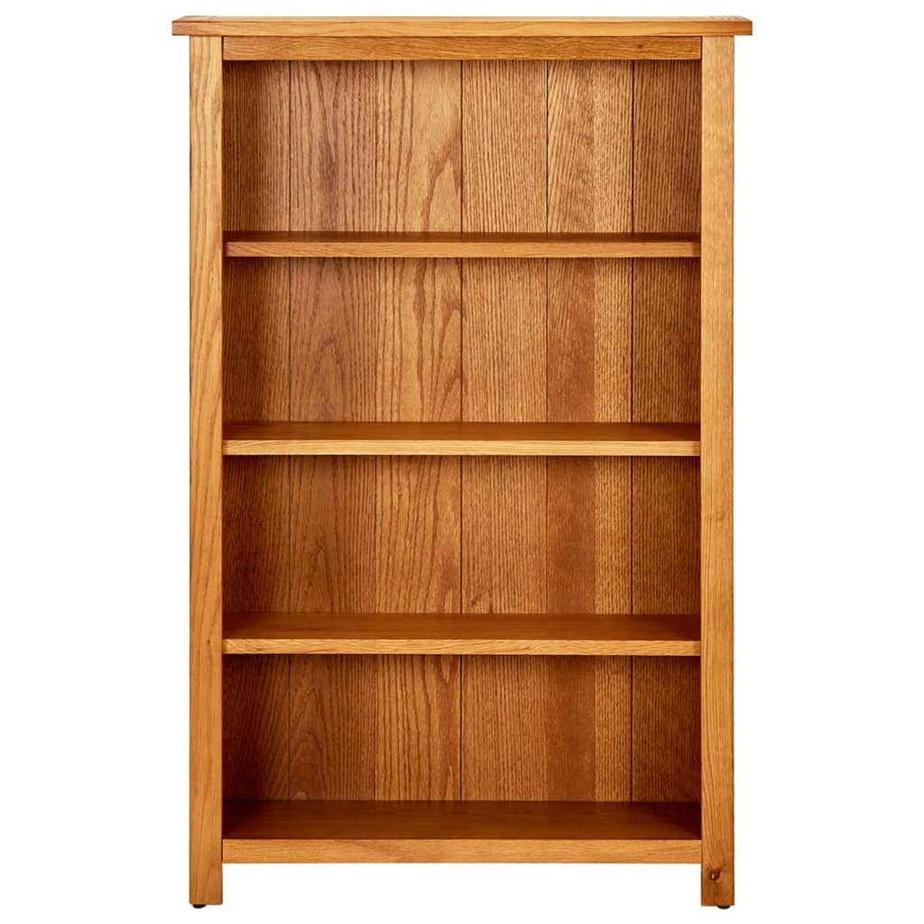 4-Tier Bookcase 27.6"x8.7"x43.3" Solid Oak Wood