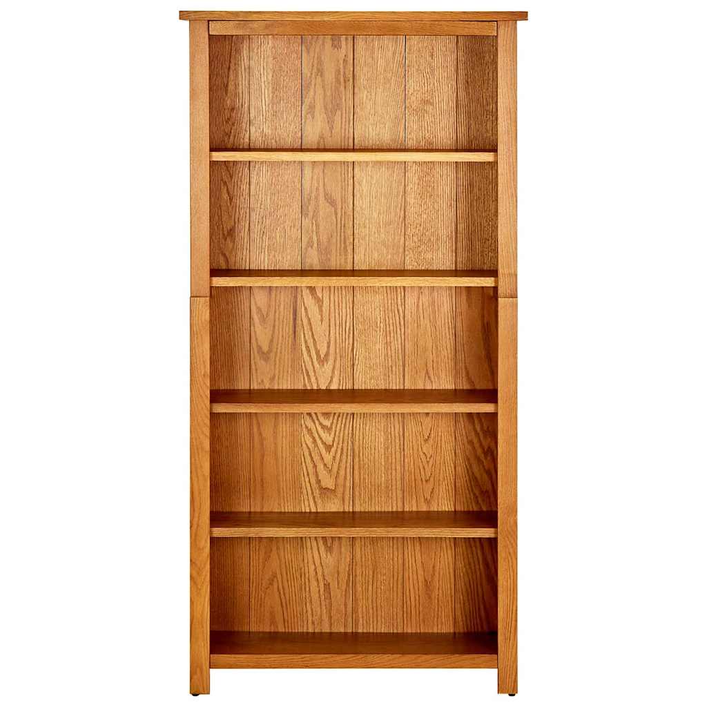 5-Tier Bookcase 70x22x140 cm Solid Oak Wood