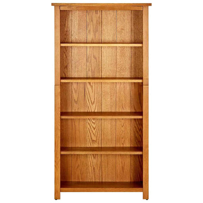 5-Tier Bookcase 70x22x140 cm Solid Oak Wood