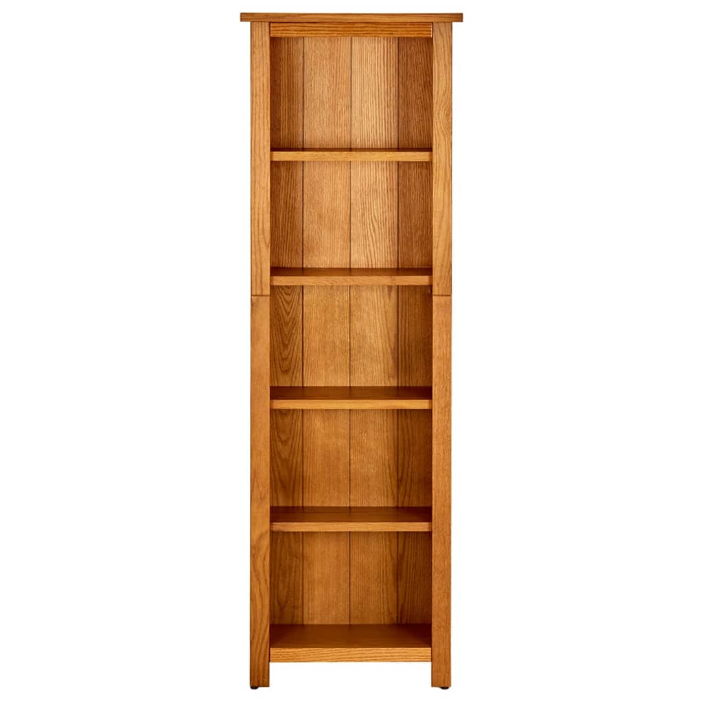 5-Tier Bookcase 17.7"x8.7"x55.1" Solid Oak Wood