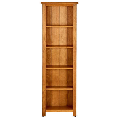 5-Tier Bookcase 17.7"x8.7"x55.1" Solid Oak Wood