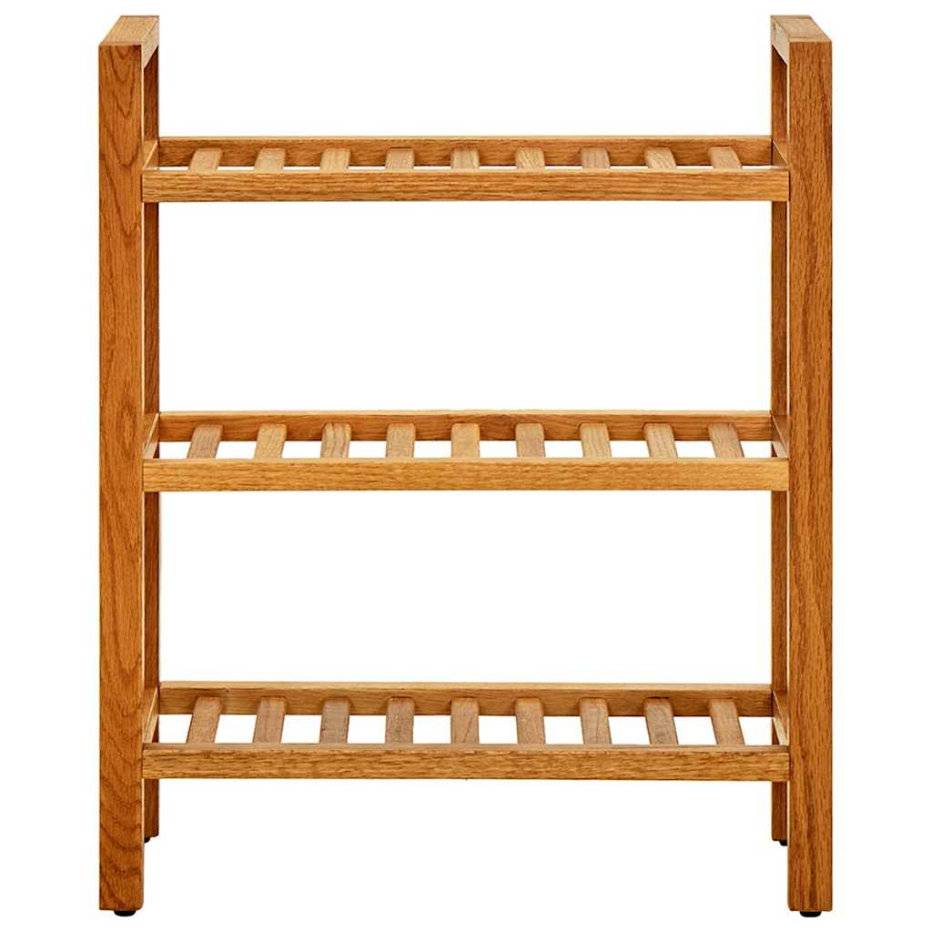Shoe Rack with 3 Shelves 19.7"x10.6"x23.6" Solid Oak Wood