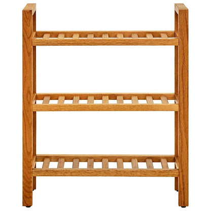 Shoe Rack with 3 Shelves 19.7"x10.6"x23.6" Solid Oak Wood