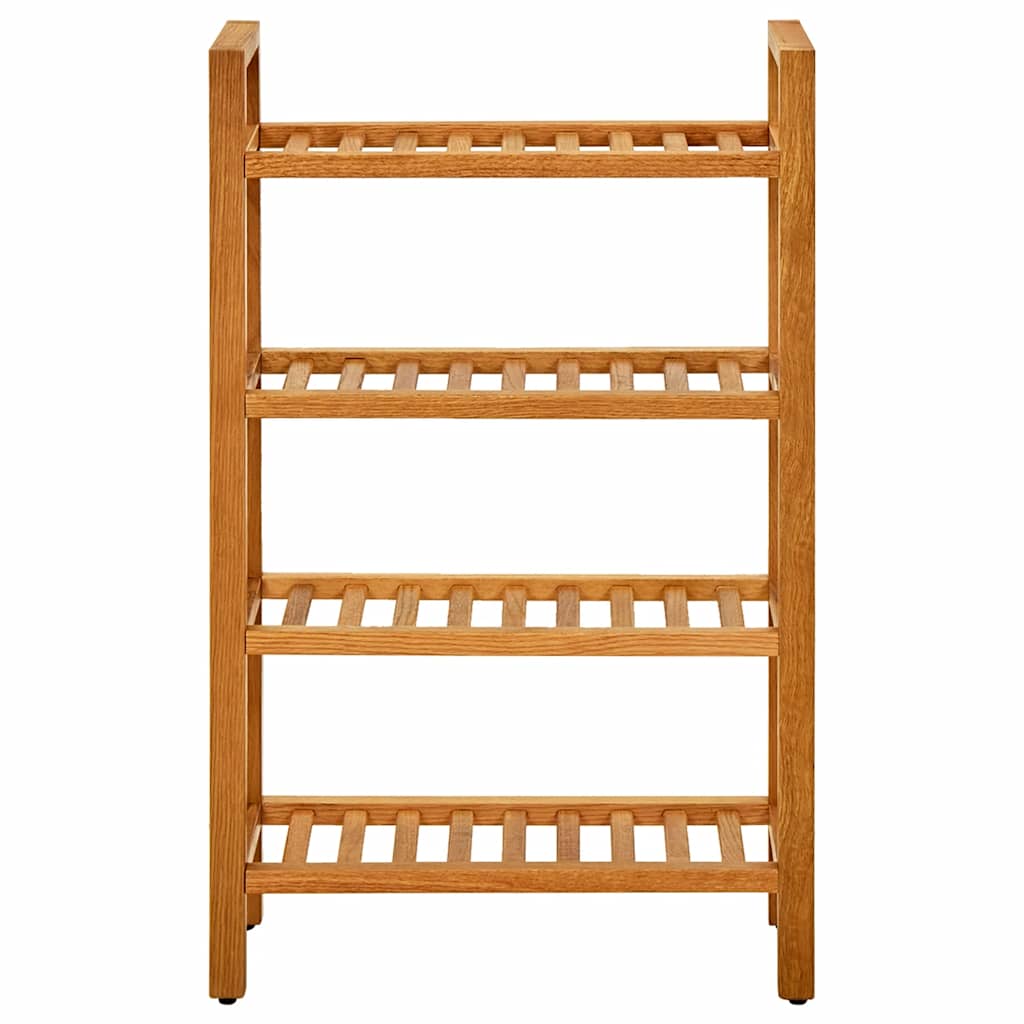Shoe Rack with 4 Shelves 19.7"x10.6"x31.5" Solid Oak Wood