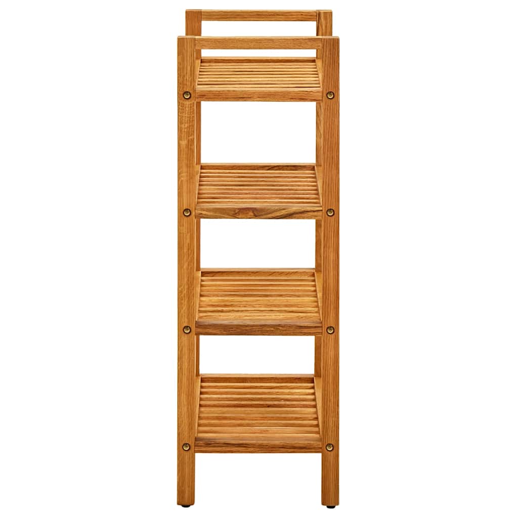 Shoe Rack with 4 Shelves 19.7"x10.6"x31.5" Solid Oak Wood