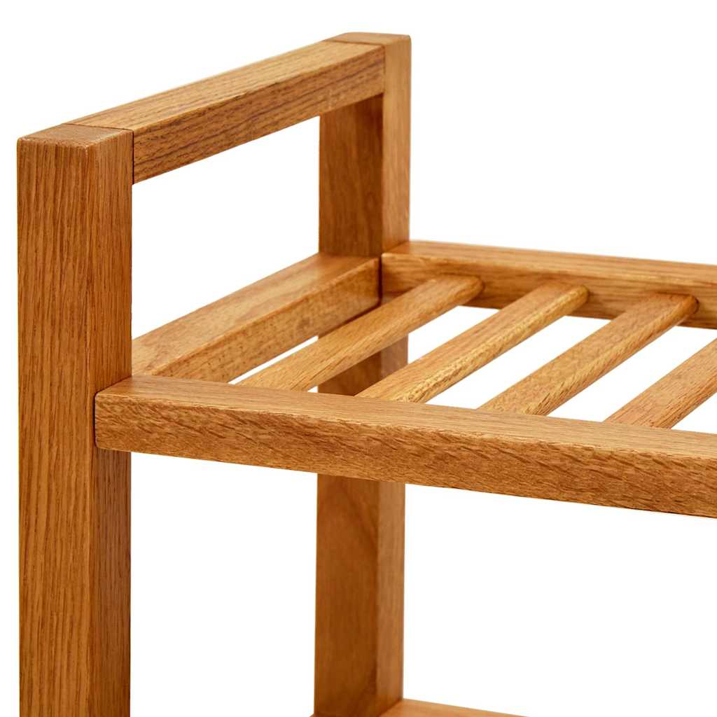 Shoe Rack with 4 Shelves 19.7"x10.6"x31.5" Solid Oak Wood