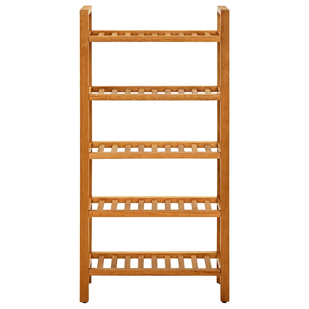Shoe Rack with 5 Shelves 19.7"x10.6"x39.4" Solid Oak Wood