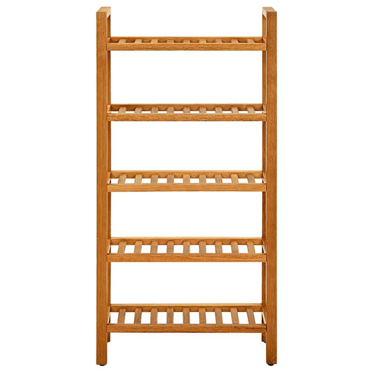 Shoe Rack with 5 Shelves 19.7"x10.6"x39.4" Solid Oak Wood