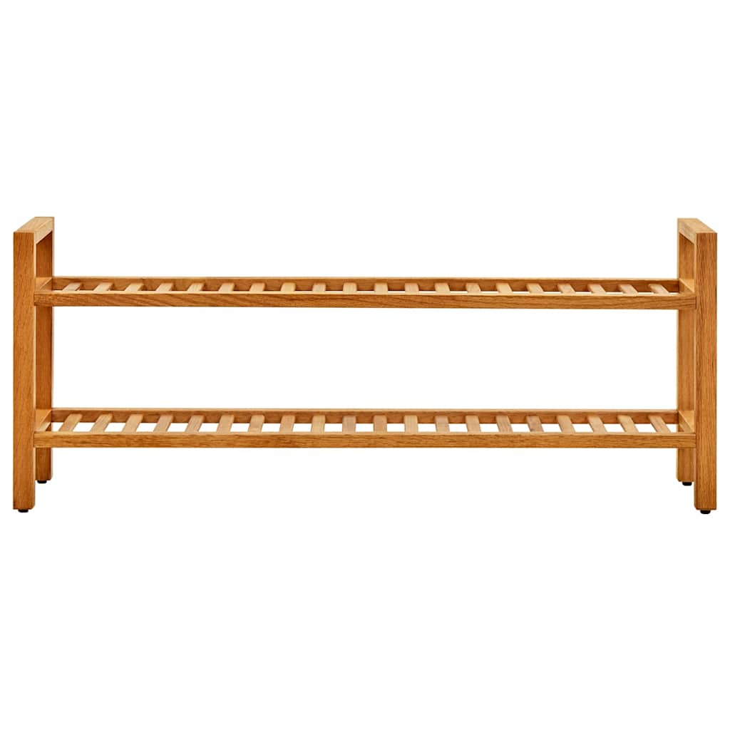 Shoe Rack with 2 Shelves 39.4"x10.6"x15.7" Solid Oak Wood