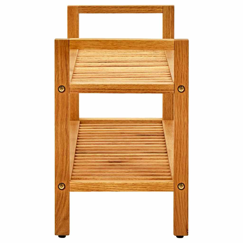Shoe Rack with 2 Shelves 39.4"x10.6"x15.7" Solid Oak Wood