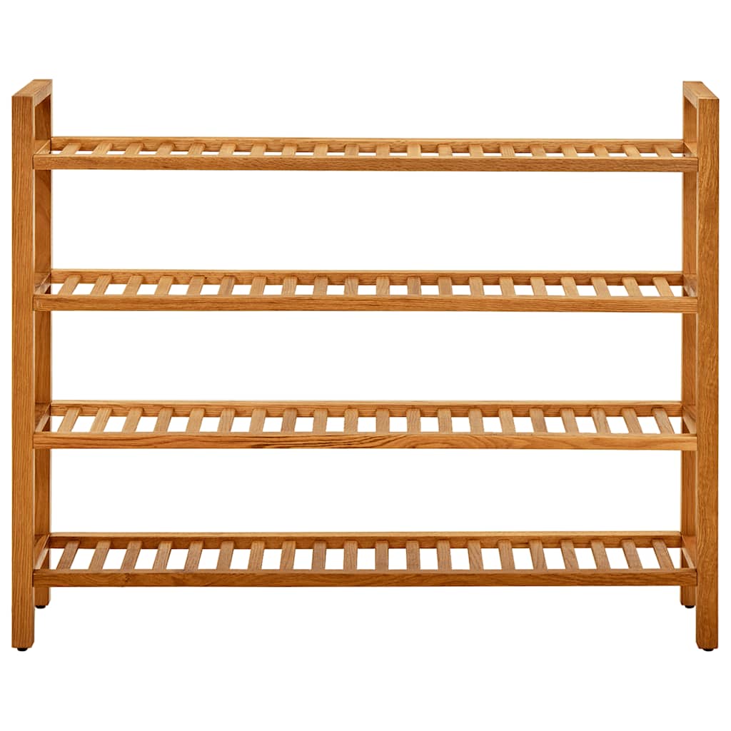 Shoe Rack with 4 Shelves 39.4"x10.6"x31.5" Solid Oak Wood