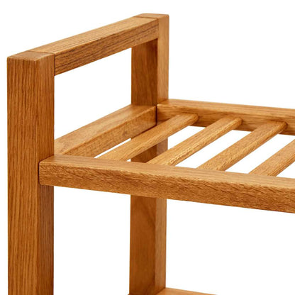 Shoe Rack with 4 Shelves 39.4"x10.6"x31.5" Solid Oak Wood