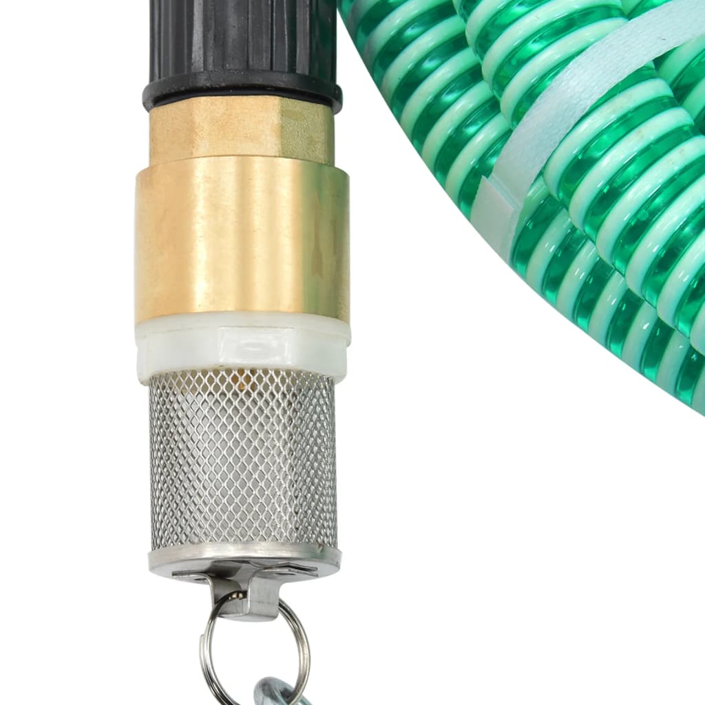 Suction Hose with Brass Connectors Green 1.1" 15 m PVC