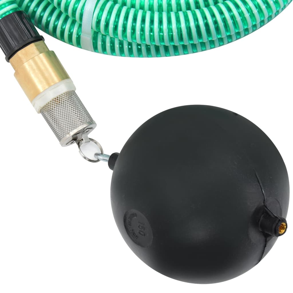 Suction Hose with Brass Connectors Green 1.1" 25 m PVC