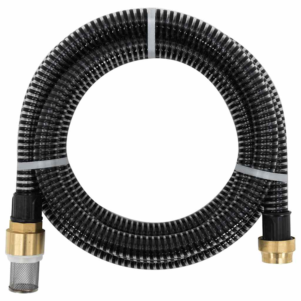 Suction Hose | Black | PVC, Brass | 1.1 inch diameter, 7 meters long