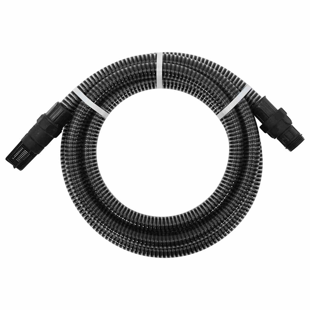 Suction Hose with PVC Connectors Black 1" 7 m PVC