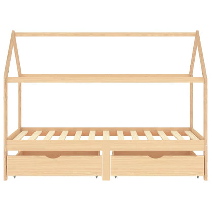 Kids Bed Frame | Natural wood | Solid pine wood | 90x200 cm
