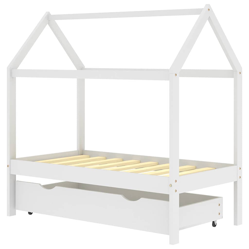 Kids Bed Frame | White | Solid pine wood | 70 cm x 140 cm