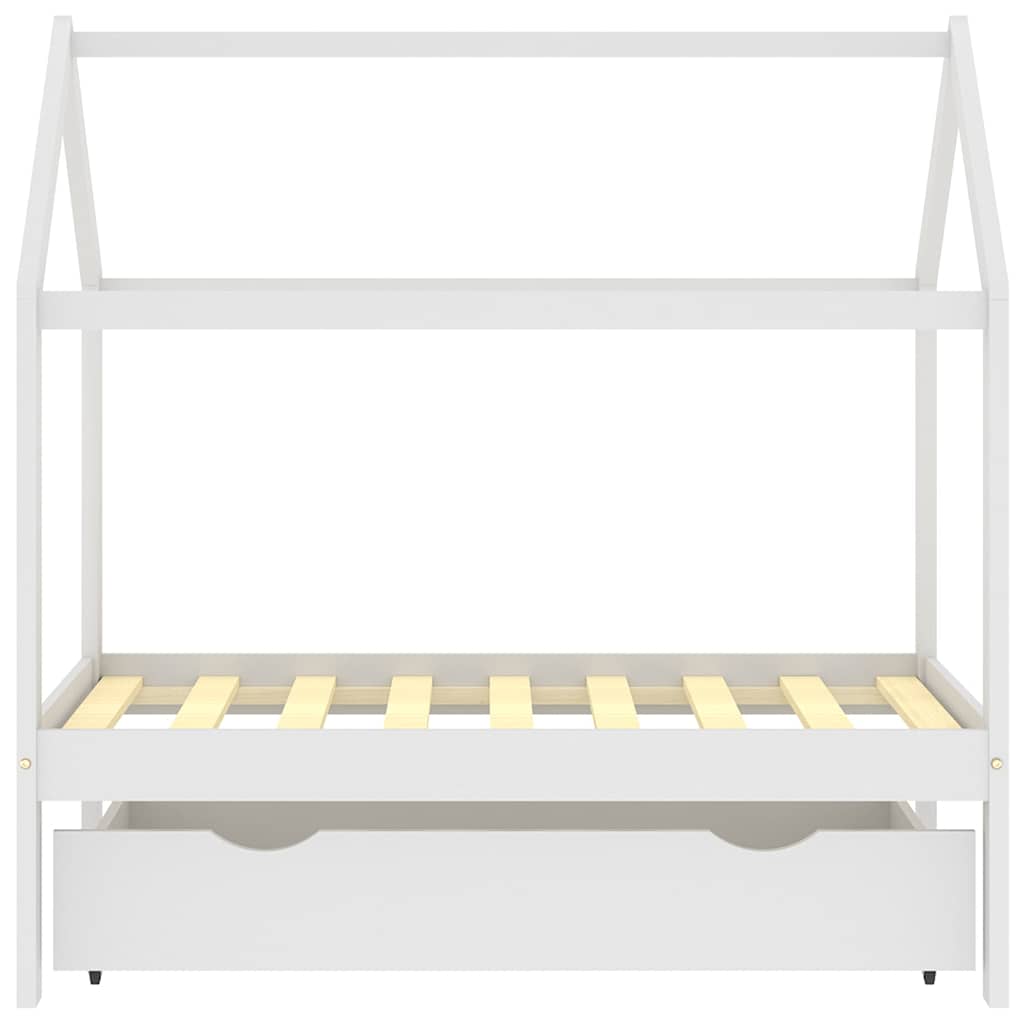 Kids Bed Frame | White | Solid pine wood | 70 cm x 140 cm