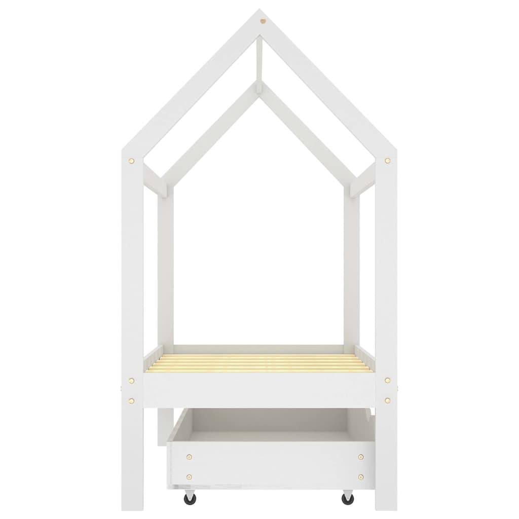 Kids Bed Frame | White | Solid pine wood | 70 cm x 140 cm