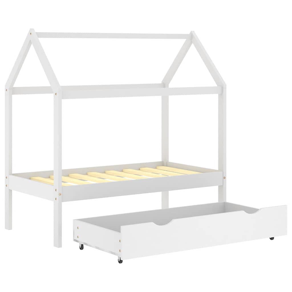 Kids Bed Frame | White | Solid pine wood | 70 cm x 140 cm
