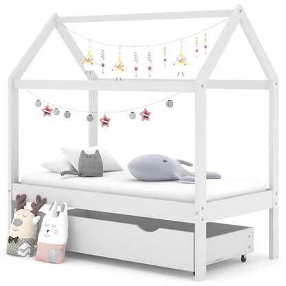 Kids Bed Frame | White | Solid pine wood | 70 cm x 140 cm