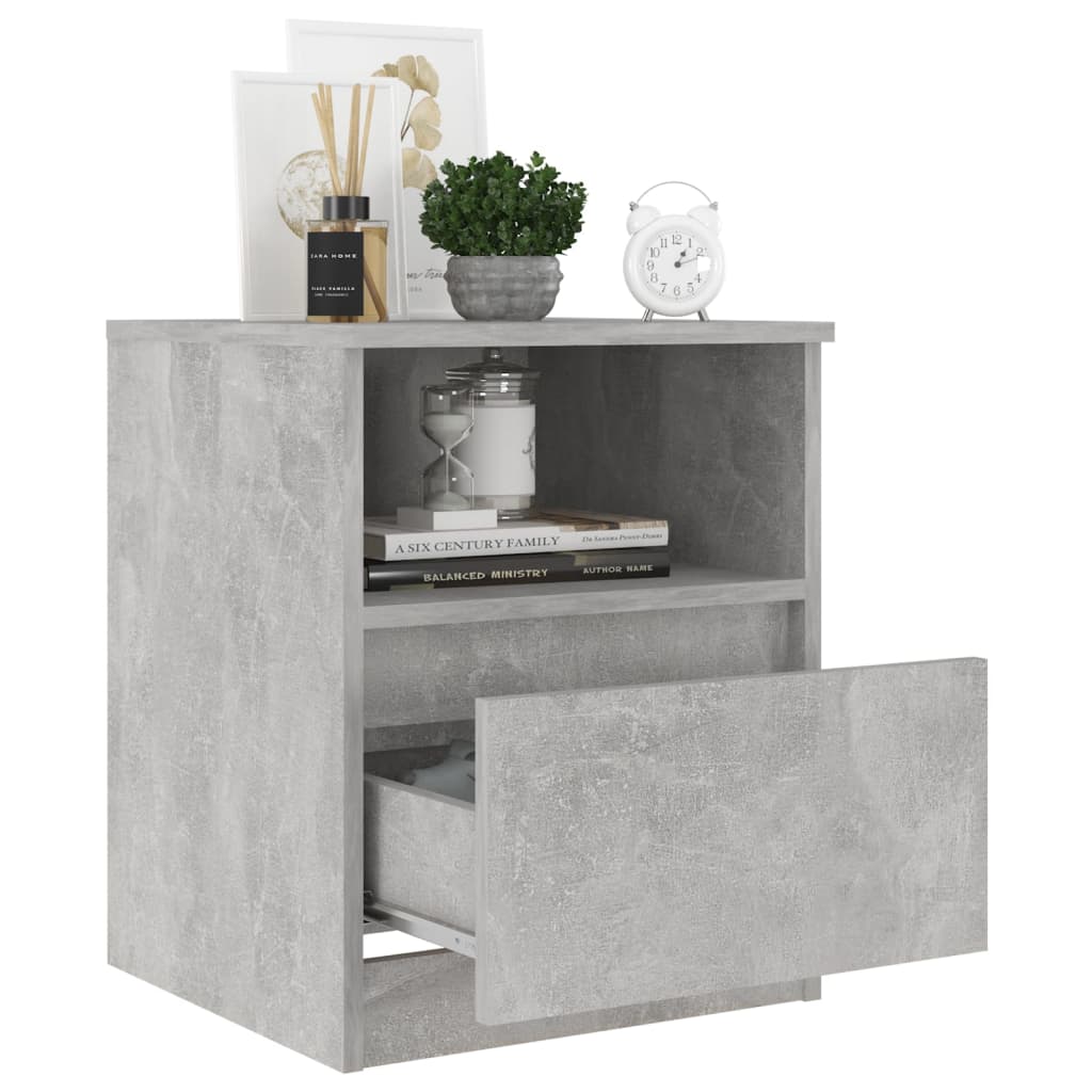 Bed Cabinet | Concrete grey | Engineered wood | Medium | Bed Cabinet