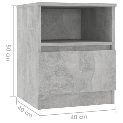 Bed Cabinet | Concrete grey | Engineered wood | Medium | Bed Cabinet