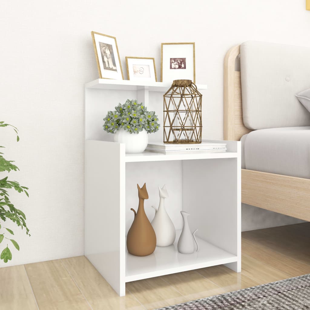 Bed Cabinet White 40x35x60 cm Engineered Wood