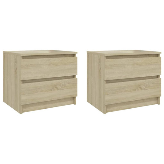 Bed Cabinets 2 pcs Sonoma Oak 50x39x43.5 cm Engineered Wood