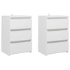 Bed Cabinets 2 pcs White 40x35x62.5 cm Engineered Wood