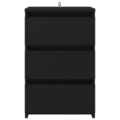 Bed Cabinet Black 40x35x62.5 cm Engineered Wood