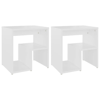 Bed Cabinets 2 pcs White 40x30x40 cm Engineered Wood