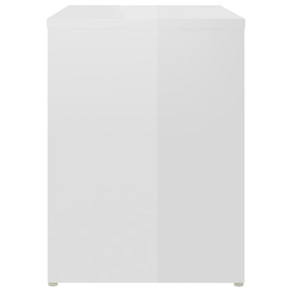 Bed Cabinet High Gloss White 40x30x40 cm Engineered Wood