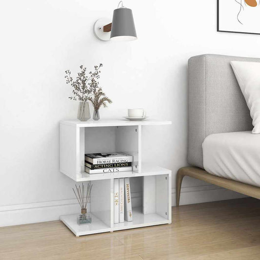806377 vidaXL Bedside Cabinets 2 pcs High Gloss White 50x30x51,5 cm Engineered Wood