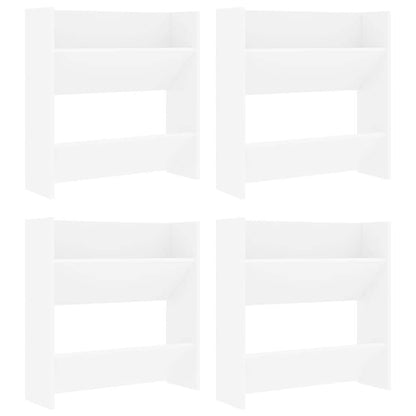 Wall Shoe Cabinets 4 pcs White 60x18x60 cm Engineered Wood