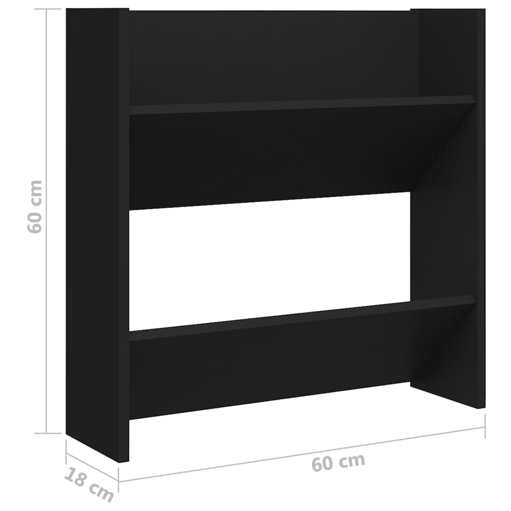 Wall Shoe Cabinets 4 pcs Black 60x18x60 cm Engineered Wood