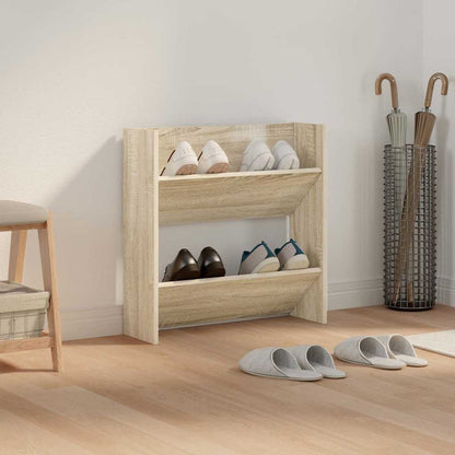 Wall Shoe Cabinet Sonoma Oak 60x18x60 cm Engineered Wood