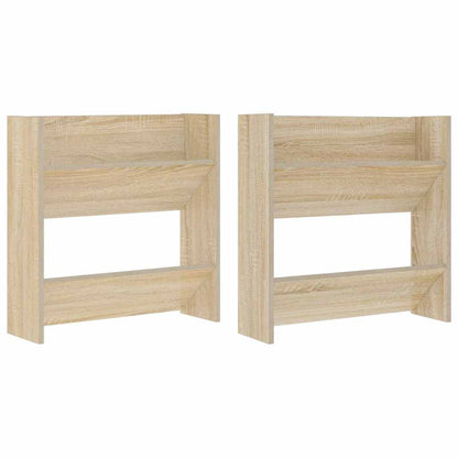 Wall Shoe Cabinets 2 pcs Sonoma Oak 60x18x60cm Engineered Wood