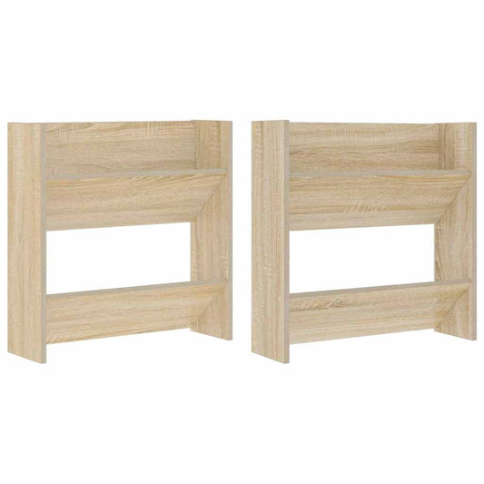 Wall Shoe Cabinets 2 pcs Sonoma Oak 60x18x60cm Engineered Wood