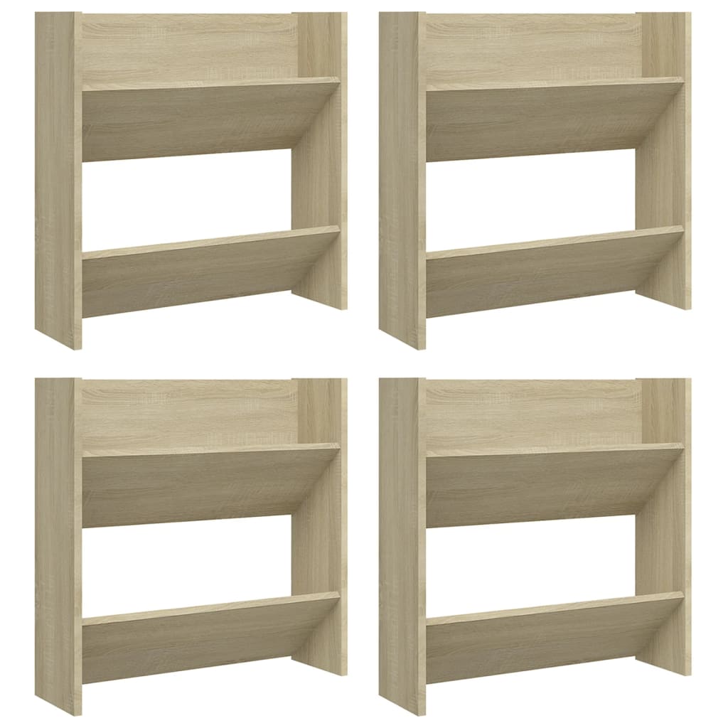 Wall Shoe Cabinets 4 pcs Sonoma Oak 60x18x60 cmEngineered Wood