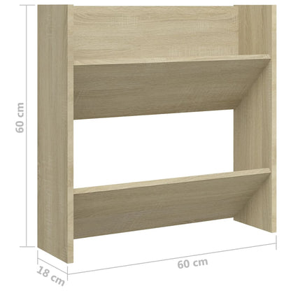 Wall Shoe Cabinets 4 pcs Sonoma Oak 60x18x60 cmEngineered Wood